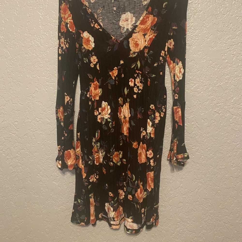 Black flowered dress for sale!